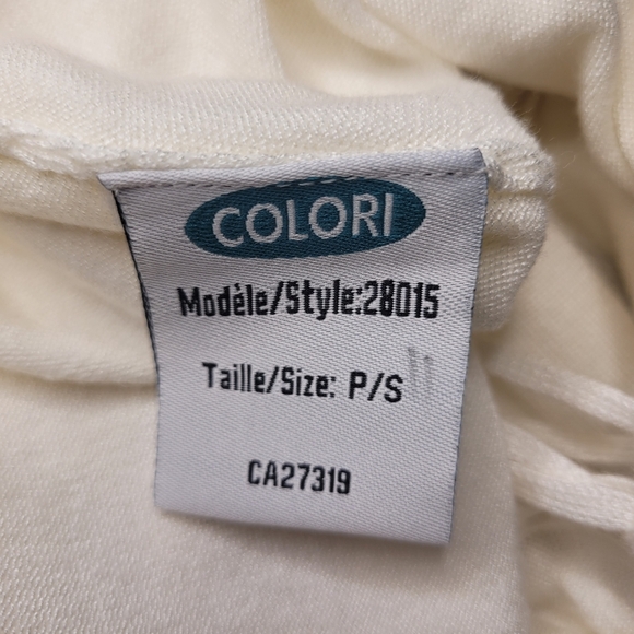 COLORI Long Sleeve Off-White Sweater with Frills Size Small - Picture 11 of 12